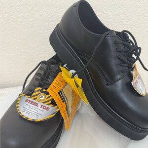 Classic Black Steel Toe Ankle Boots